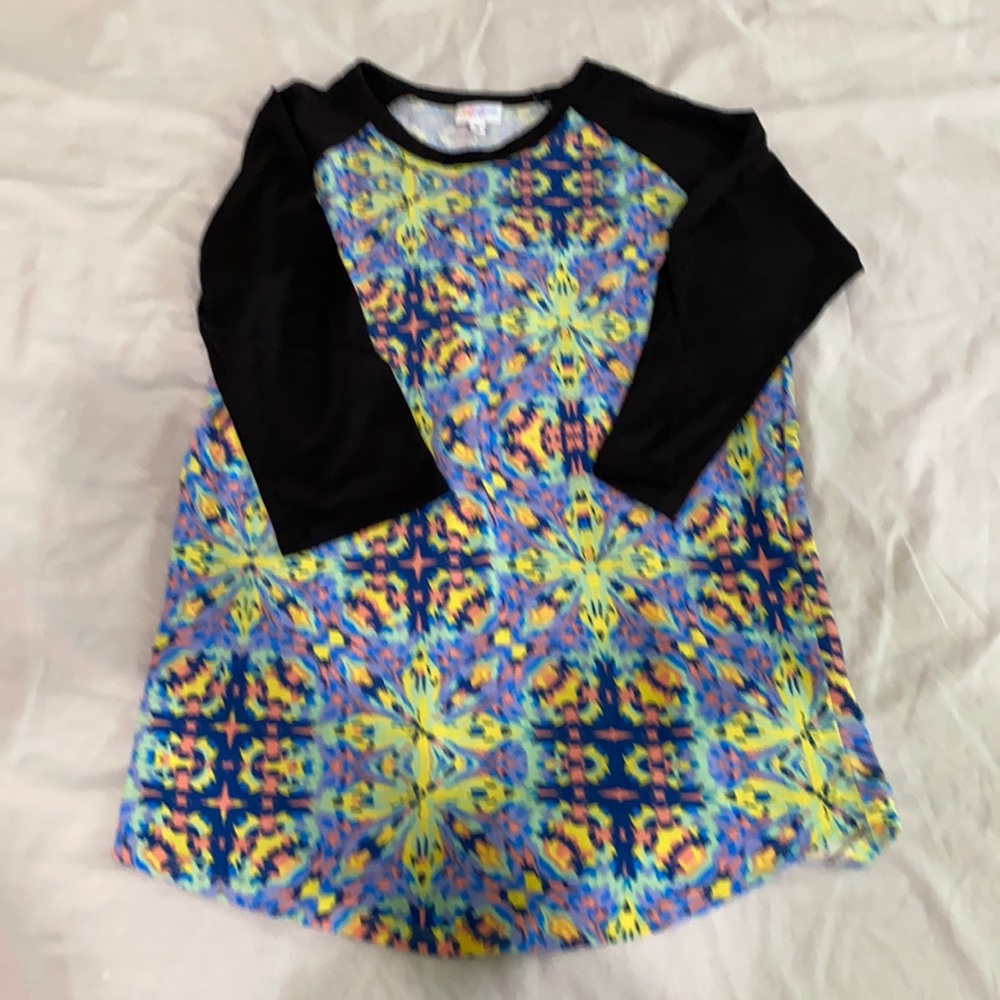 LuLaRoe multi-color baseball tee